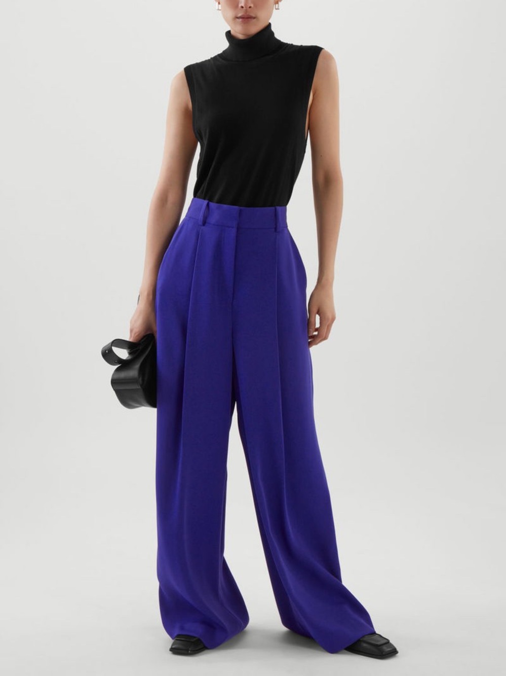 COS High Waisted Trousers in Cobalt Blue - Size 4